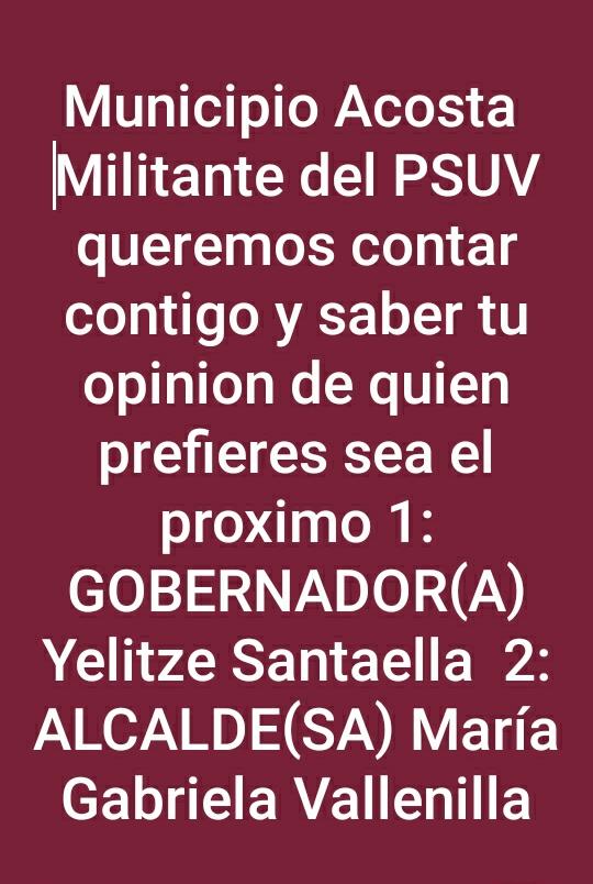 GMHPMONAGAS1's tweet photo. @GMHPMONAGAS1 En Monagas Municipio Acosta la Gran Misión Hogares de la Patria, Sistema de Misiones Municipal y el MSV Acosta, Apoyamos La Reelección de @_LaAvanzadora y reafirmamos el compromiso con María Gabriela Vallenilla @MariaVallenil15 siempre en batalla y Victoria https://t.co/sFNQiKmyuB
