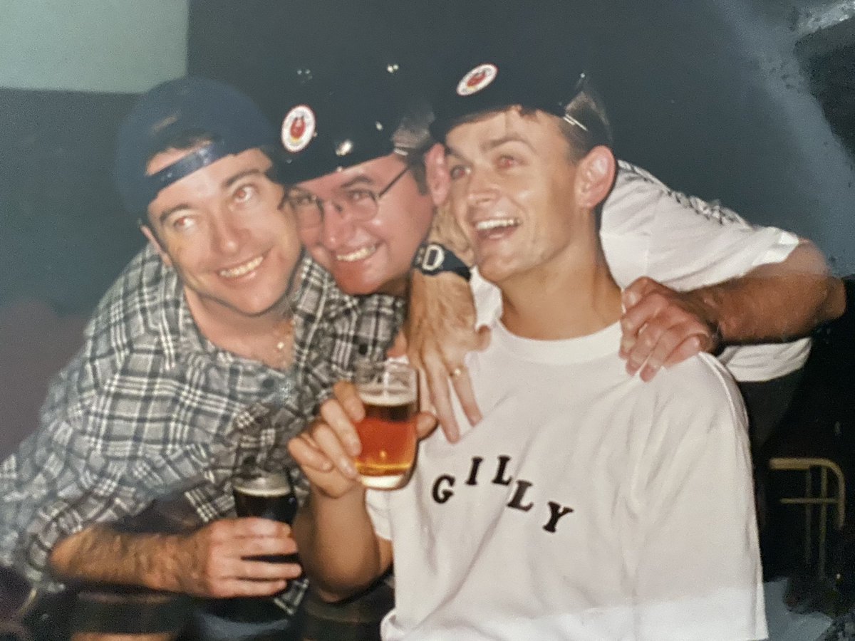 SENWABreakfast's tweet image. If you are wondering where it all started .... @gilly381 @TimGossage at a Channel 10 Xmas party alongside @WestCoastEagles stalwart David Hart. #mouseketeers #early90s