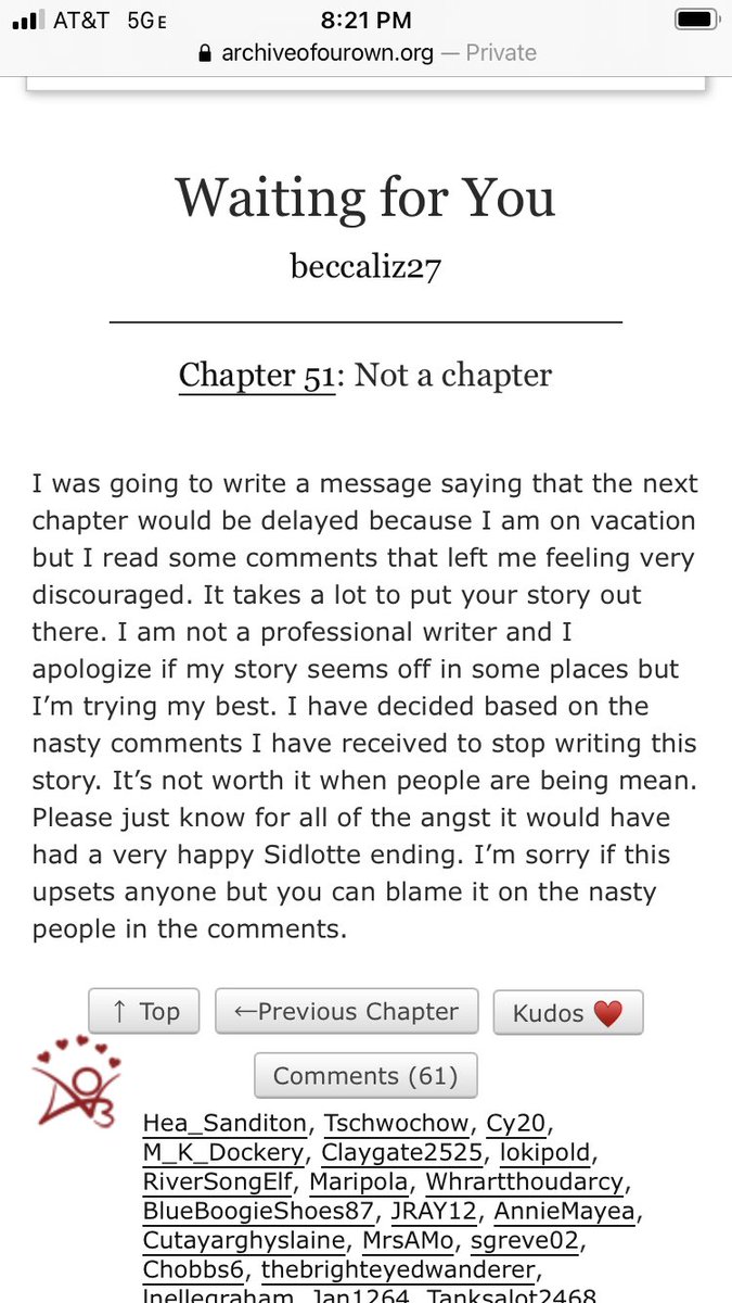 FSanditon's tweet photo. This. This makes me sad. And angry. And annoyed. None of the writers should have to deal with this. 

This story is delightful and it’s a darn shame this author has quit because of comments. 

It’s really not hard: don’t type if the words are mean.

#Sanditon #SanditonIsSaved https://t.co/pFZZxzVhlp