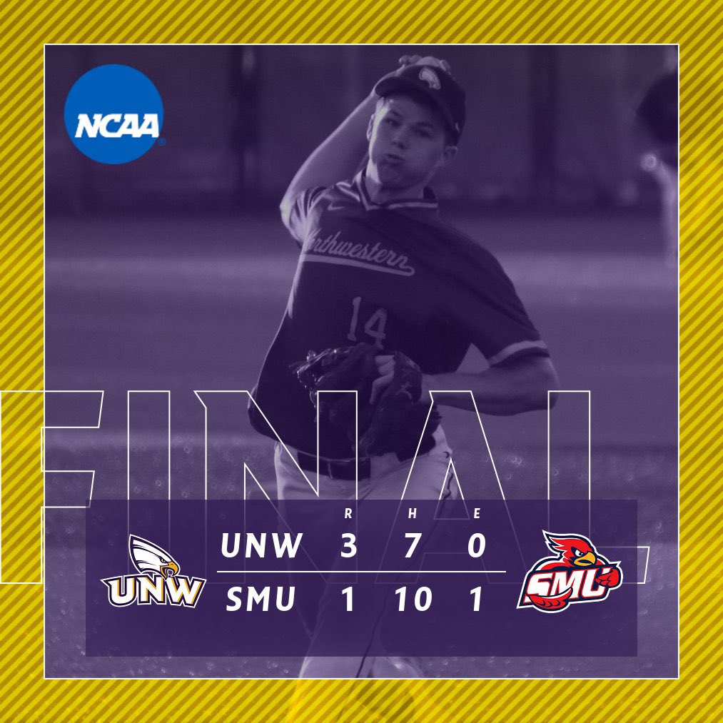UNWBaseball's tweet photo. ⚾️🔥 Hey...we’re nothing if not entertaining!!!🔥⚾️

The #BunchaHootinHollerinDudes score 3️⃣ runs in the 8th.

Bryce Crabb pitches 9 innings of 1-run ball, leaves the bases loaded in the 9th! 

UNW is the only undefeated team remaining in the regional.

🦅#CompeteWithPurpose https://t.co/IFIgB8sSIG