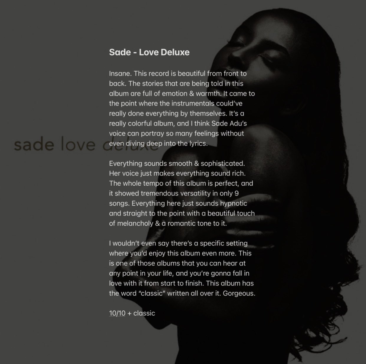 Sade - Love Deluxe Lyrics and Tracklist