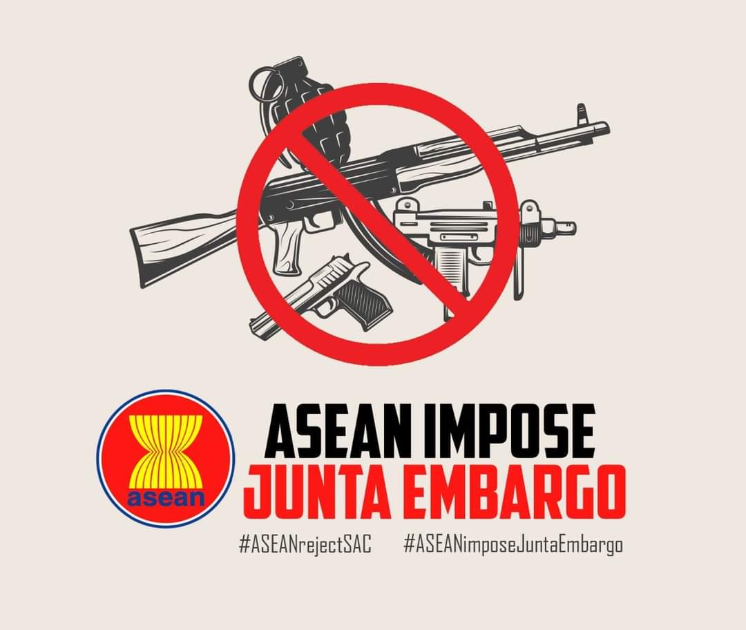 MyatKaw's tweet photo. @MayWongCNA @teddyboylocsin @ASEAN Stop helping #MyanmarMilitaryTerrorists (SAC) for further crimes
Hear the voices of #Myanmar 
#GlobalArmsEmbargo #WhatsHappeninglnMyanmar https://t.co/rnpRgu7rTR