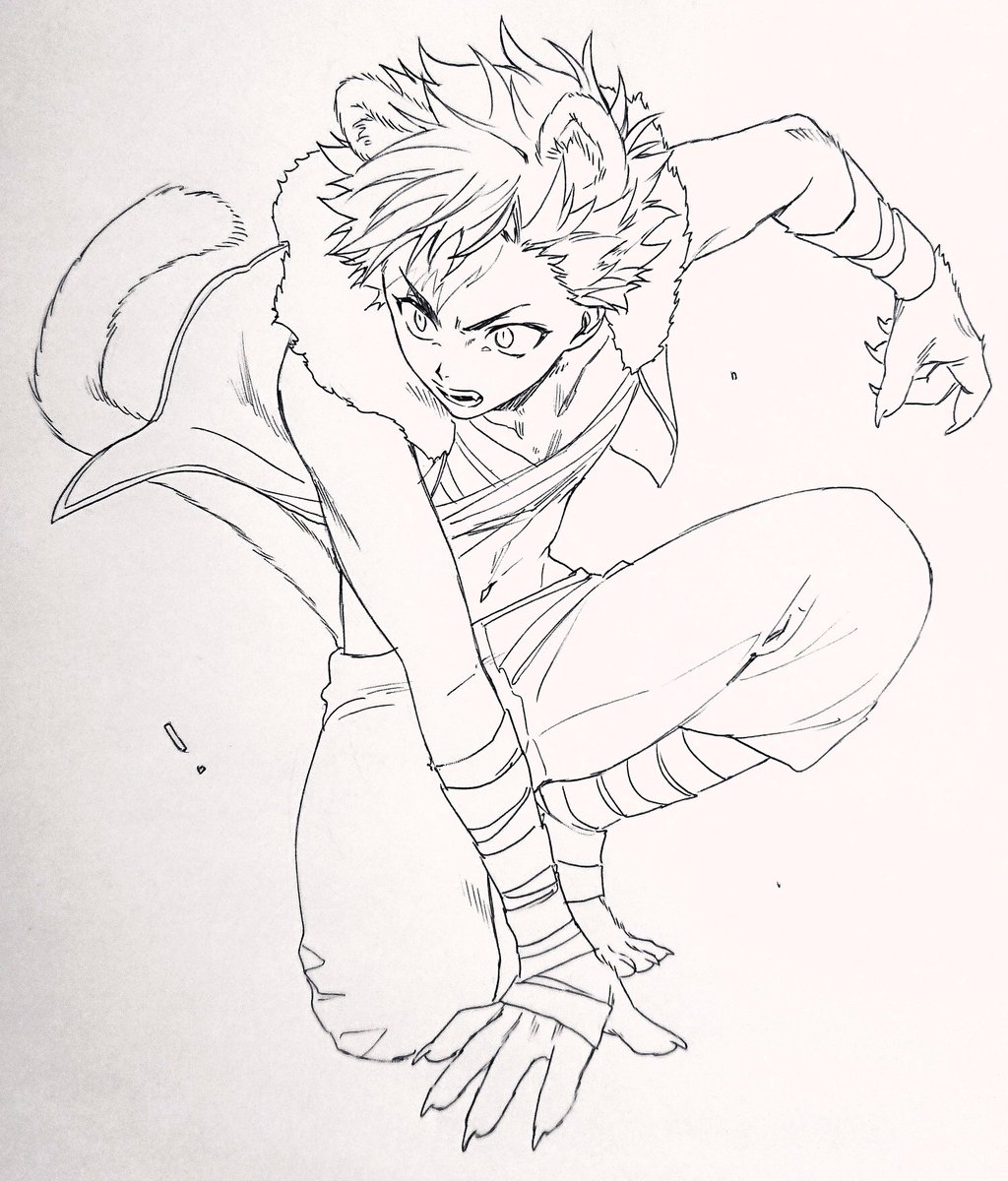 腹筋とモフハンドが描きたかったナリ 