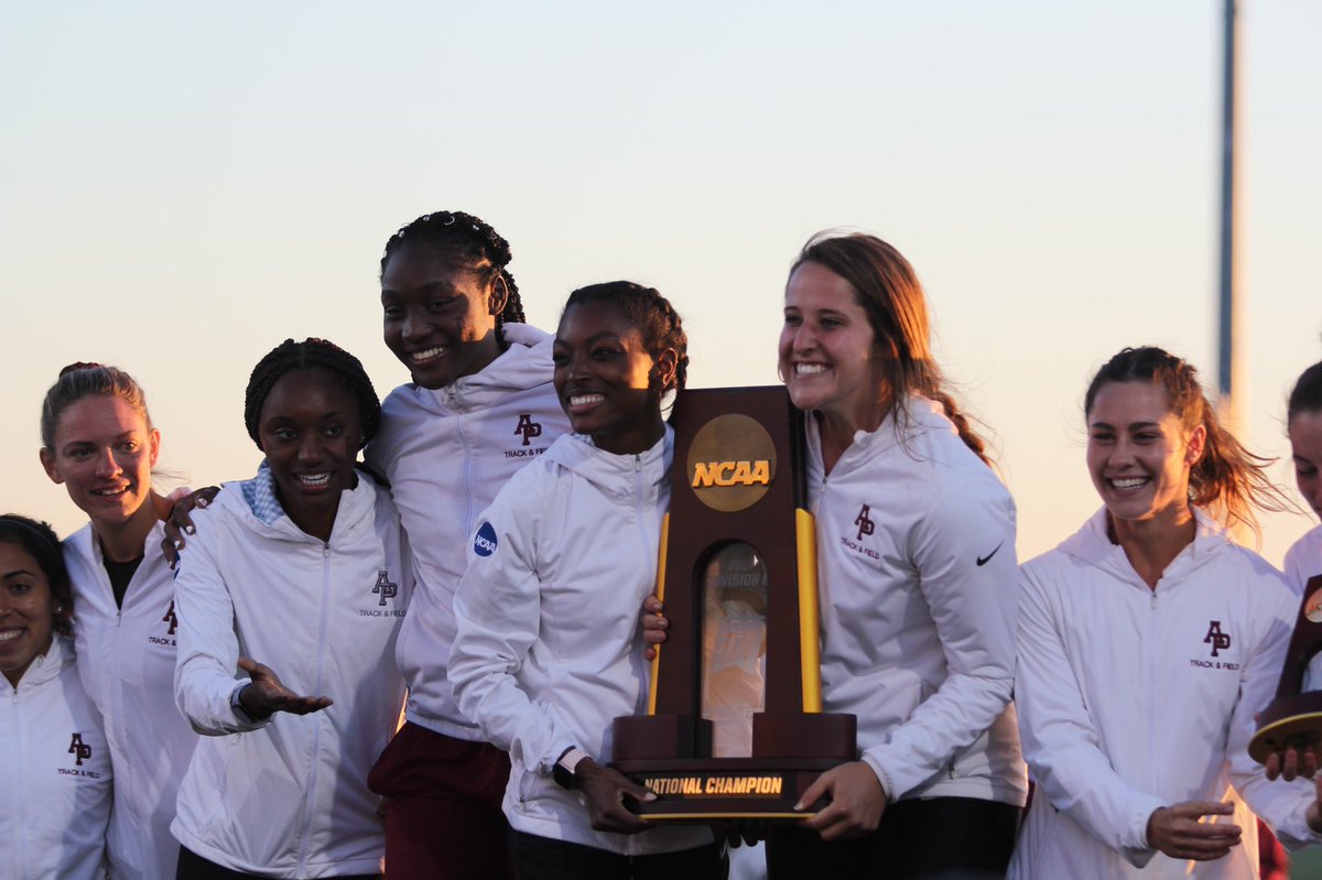 APUCougars's tweet photo. The 2021 NCAA Division II Women’s Outdoor Track &amp; Field National Champions: THE AZUSA PACIFIC COUGARS! Congratulations to @APU_track on becoming the first Cougar program to claim an NCAA national title! https://t.co/1CheL23iP5