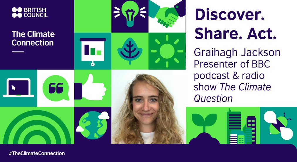 How do we communicate #climatechange in a digital world? @graihaghjackson, a journalist specialising in science &amp; the environment, is our panel moderator for '#TheClimateConnection: Conversations for Change' on 3 June: bit.ly/3yDXmp6  #TogetherForOurPlanet #COP26