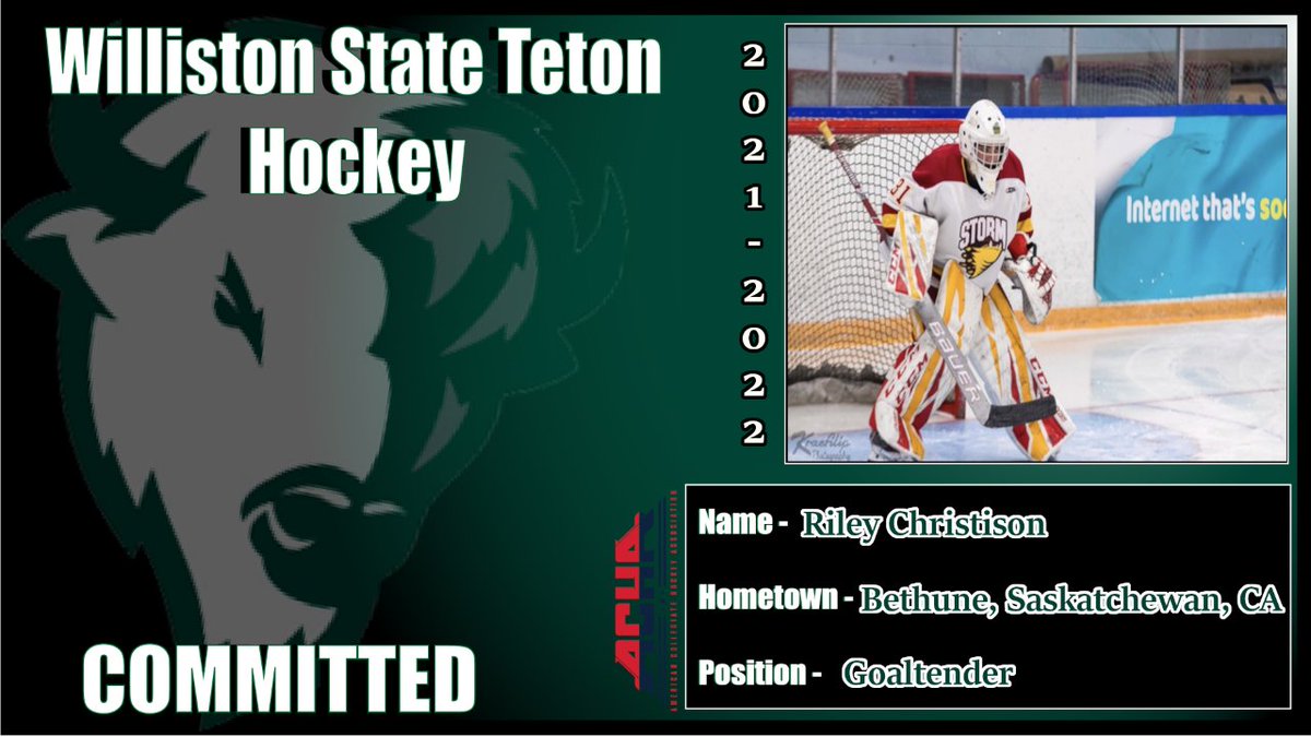 Holy moly what a goalie! Please welcome Riley Christison for the 21-22 Season! #RollTons 🤘🦬