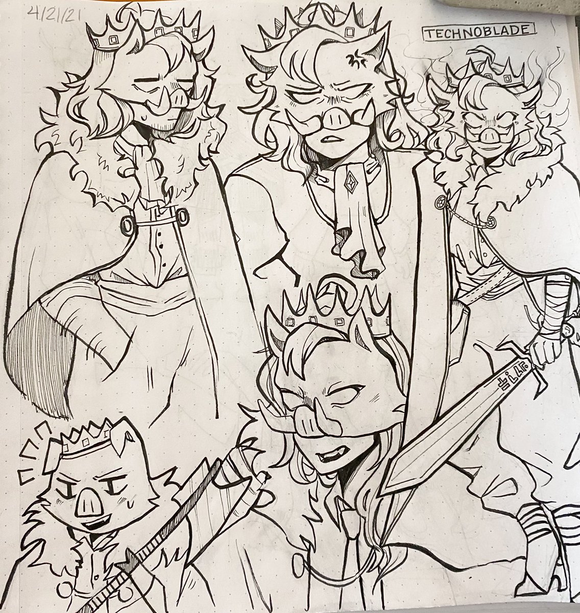 dewyyew's tweet photo. What if technoblade with bob cut :-D ?#technobladefanart https://t.co/xVLE9AnZiK