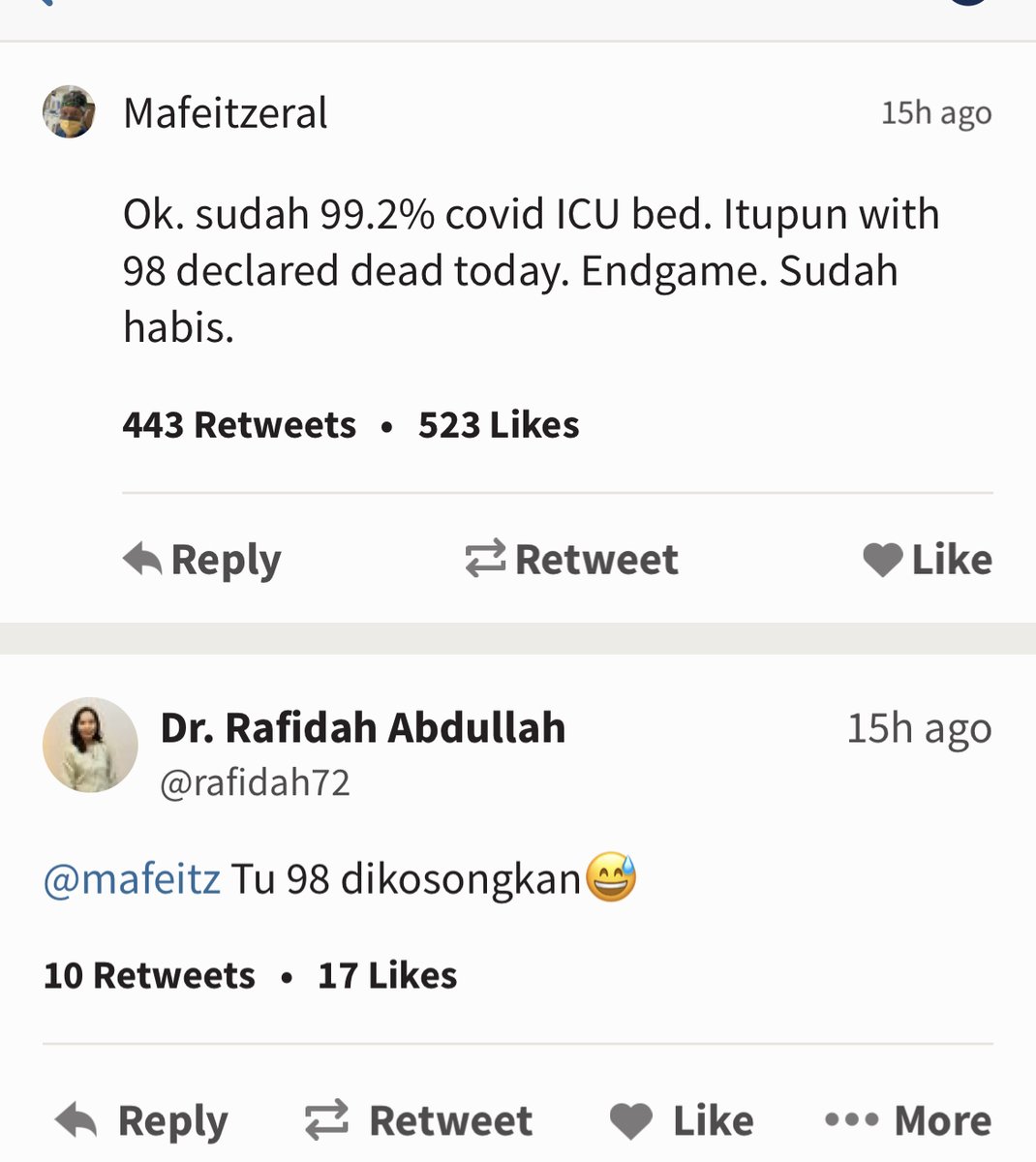 altimet's tweet photo. Jangan melawak pasal rakyat yg dah pergi akibat gejala ni pls. 

Kurang manis. 
Kurang sensitif. 
Kurang minat. https://t.co/1deY315RRP