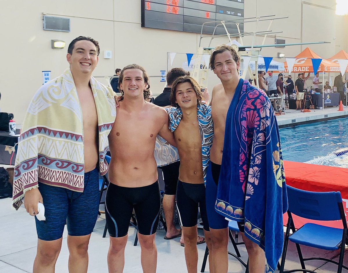 PHS_Mariners's tweet photo. Congratulations to our CIF relay swimmers, Spencer Clinton, JP Sutton, Trenton Toma and Connor Critz, on their performance today. They were seeded 16th in division 3 and finished the race in 13th place. βοΈπββοΈ #marinerswimming #cifssswimming https://t.co/pSXjTzepQU