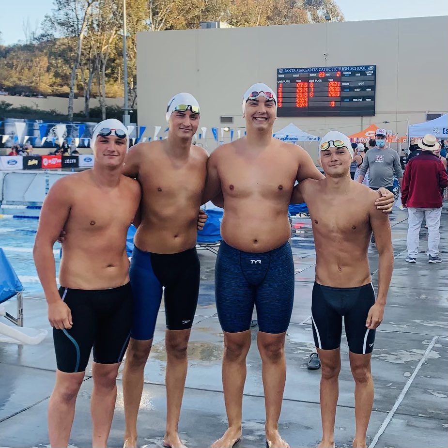 PHS_Mariners's tweet photo. Congratulations to our CIF relay swimmers, Spencer Clinton, JP Sutton, Trenton Toma and Connor Critz, on their performance today. They were seeded 16th in division 3 and finished the race in 13th place. βοΈπββοΈ #marinerswimming #cifssswimming https://t.co/pSXjTzepQU