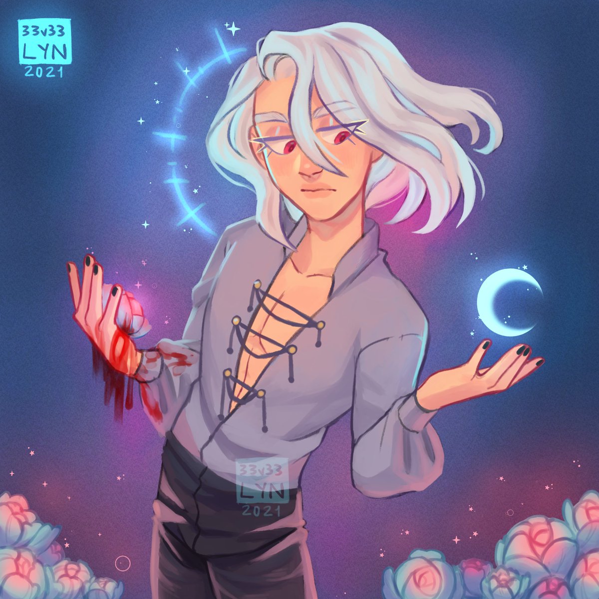 33V33LYN's tweet photo. Luna sangrienta 🌙 ✨
Inspirado en un personaje que leí en mi clase de literatura
Si les gusta les puedo poner el link para ver el speedpaint si quieren 👉🏻👈🏻
#digitalart #digitaldrawing #digitalpainting #illustration #illustrationart #drawings https://t.co/l08bp5pYy0
