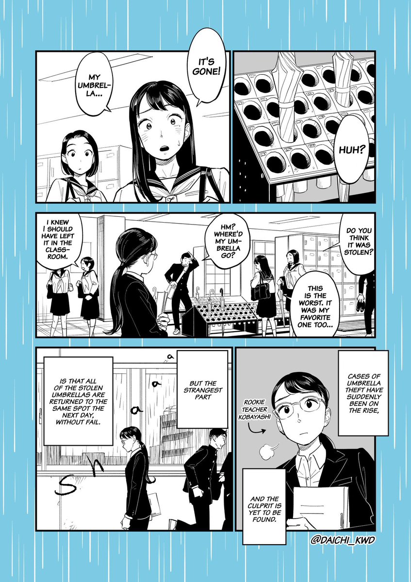 【The Case of the Missing Umbrellas】
Translated by @RS_honyaku 
#comic #manga #original 