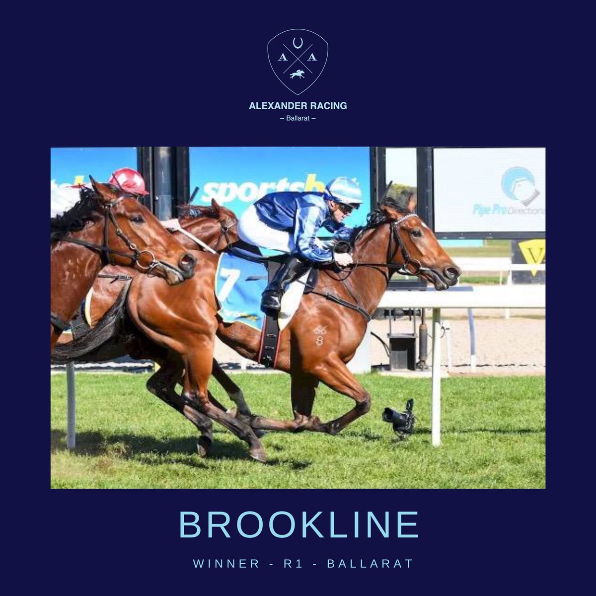 🏆**WINNER**🏆

Delighted to see 2yo BROOKLINE break her maiden at the 2nd time of asking in the opener <a href="/BallTurfClub/">Sportsbet-Ballarat</a> under <a href="/WILLPRICE50/">Will Price</a>. 

Testing conditions out there today so plenty of credit to her win and lots to look forward to for all involved. Congratulations all round 👏🏻