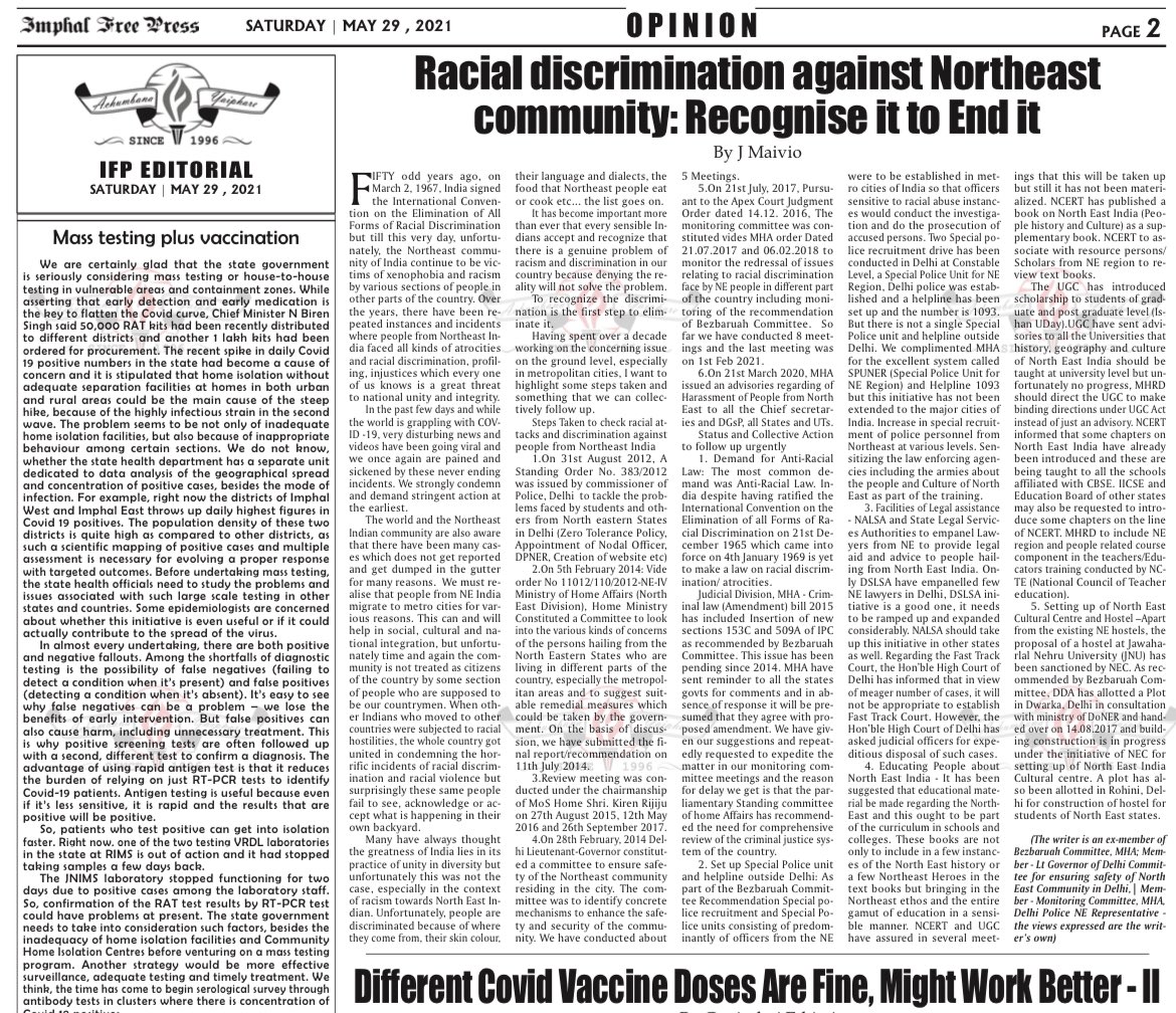 jmaivio's tweet photo. Recognising the problem is important in order to end the problem...
#Racialdiscrimination  #NortheastIndia https://t.co/cXJumMy4W3