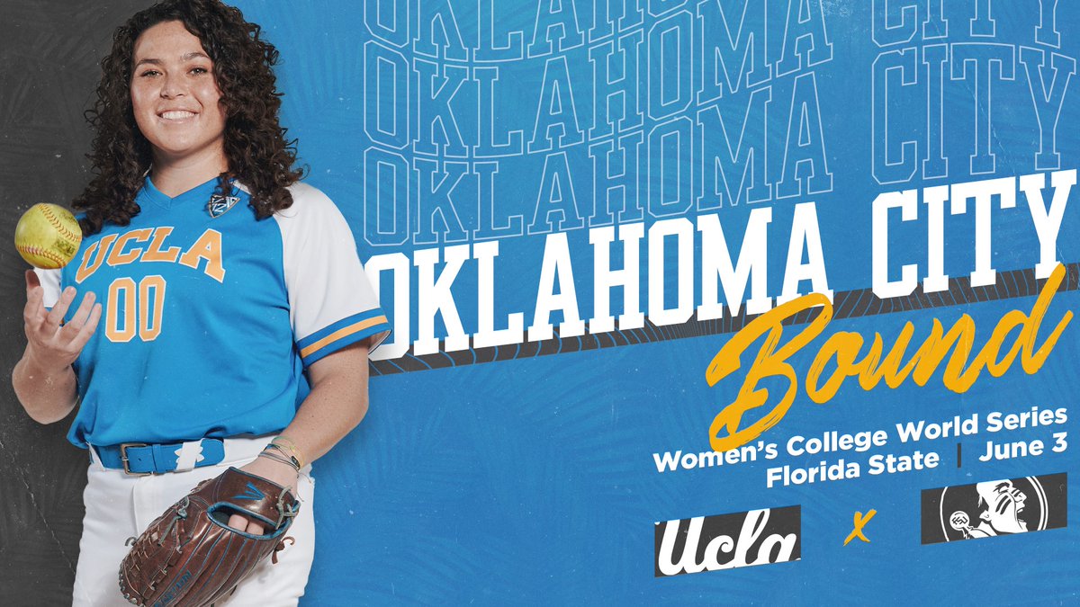 OKC BOUND!!!!

UCLA 6, Virginia Tech 0!!!!

Rachel Garcia strikes out 13 in a two-hit shutout, Briana Perez hits a solo homer and Maya Brady adds a three-run shot!!!!

#GoBruins