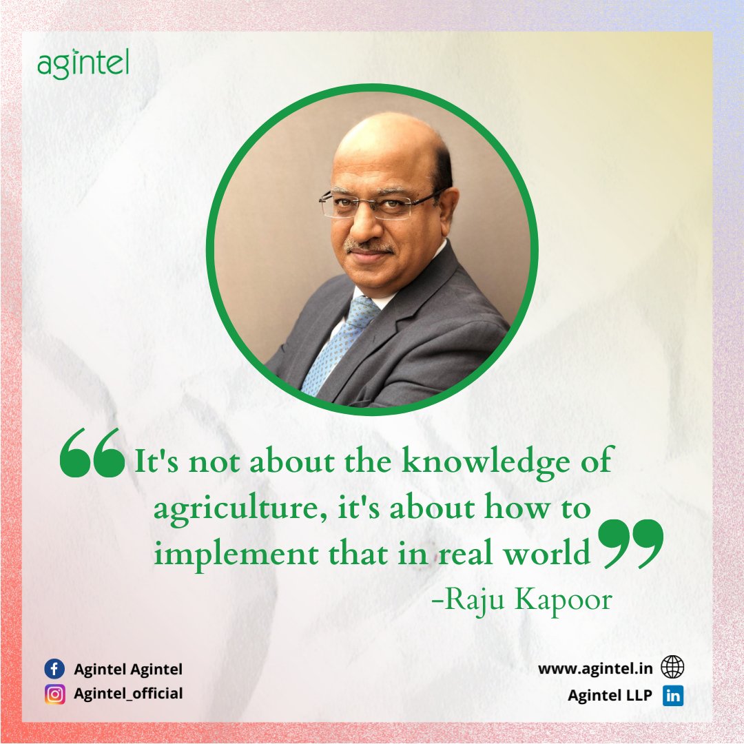 Agriinteligence's tweet photo. Excerpts from the #AgintelPodcast Series by Mr Raju Kapoor.
#agriliteracy #agriculture #agribusiness #agriculture #agricultureindia #webinar #agriwebinar #agriculturewebinar #podcast #podcastseries #agripodcast #agriculturepodcasts #quotes #agriculturequotes https://t.co/BylsPj6HYf