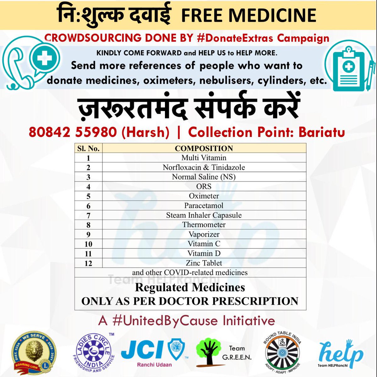 HelpRanchi's tweet photo. #BlackFugus #Treatment #hospitals in #Ranchi added to 

#CovidResources List for #ranchi 

Date - 30 May 21

#Mucormycosis 
#RTPCT Test
#Oxygen
#Medicine
#Ambulance
#SeniorCitizen Helpline
#Donation 
#AnitimVahini
#Ambulance
#SeniorCitizen 
#Donation
#Consultation 

#Jharkhand https://t.co/7aEPzAVqmp