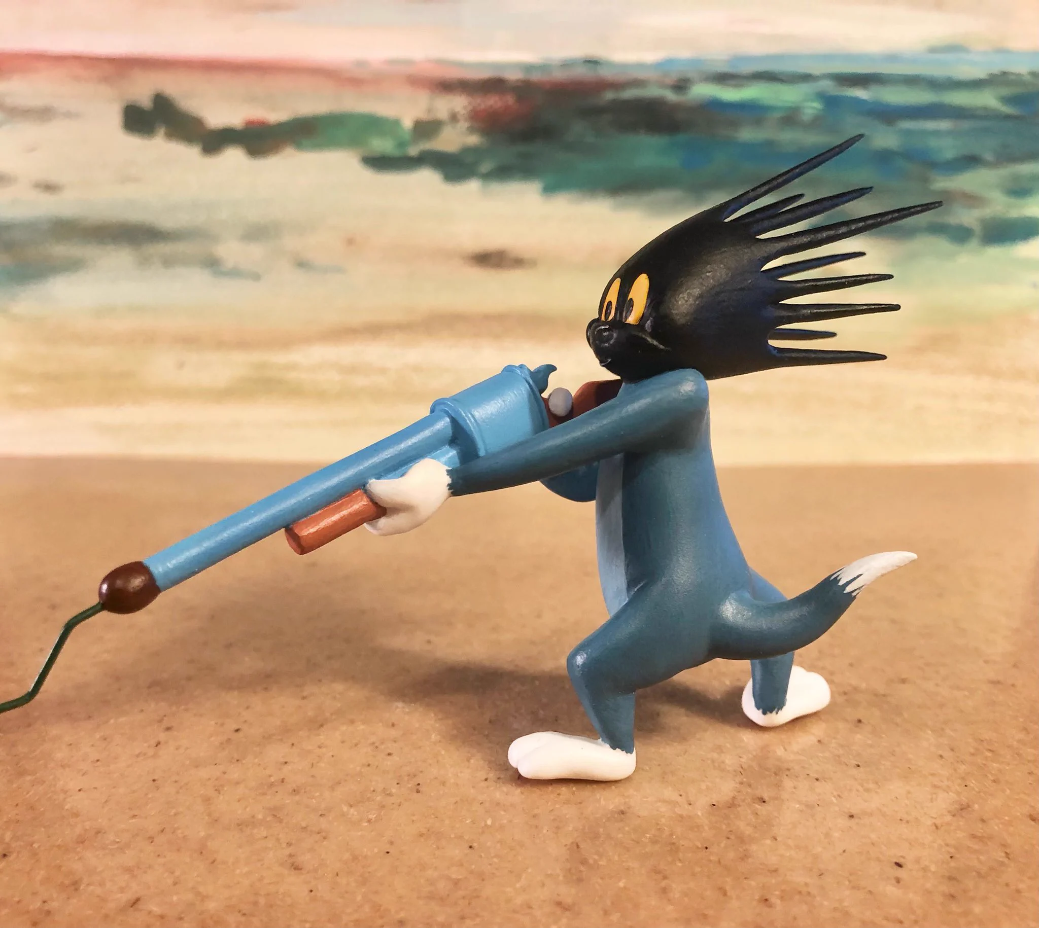 トムとジェリーをあのシーンを再現？銃が暴発し頭が焼けたトムをフィギュアで再現www