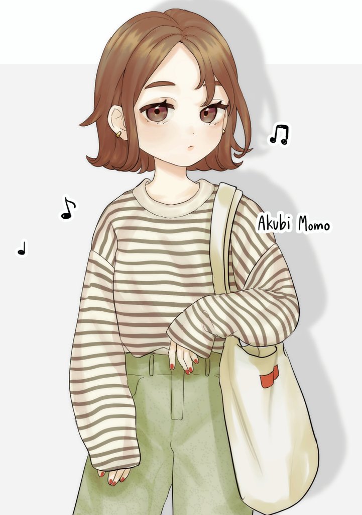 あくびもも V Twitter おすまし顔の女の子 イラスト 女の子のイラストだけで興味を持ってくれる方へ届け