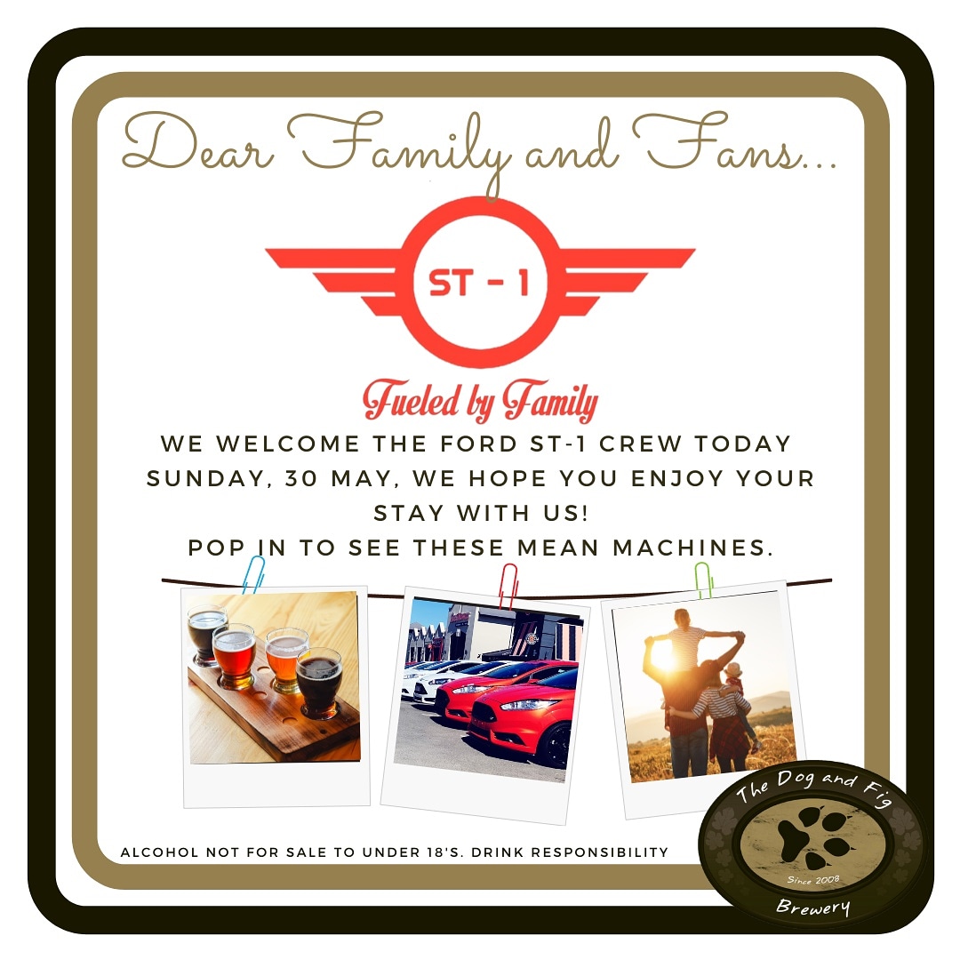 We welcome the Ford ST-1 group today. Thanks for choosing us!! If you are a fan of these mighty beasts, why not pop-in for a beer and a photo op?!?!