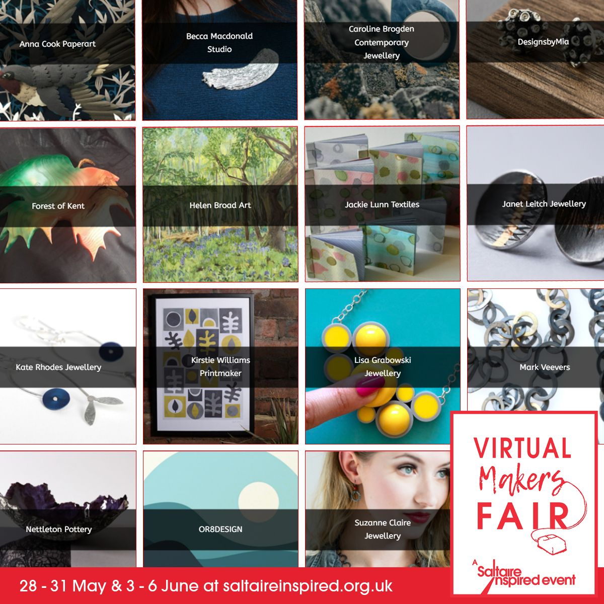 Have you visited our Virtual Makers Fair yet? The current exhibitors will be 'live' for today &amp; tomorrow, and then a new set of designer-makers will join us next week from Thurs - Sun. Browse and buy at saltaireinspired.org.uk/virtual-makers… 
#saltaireartstrail #saltaire #contemporarycraft
