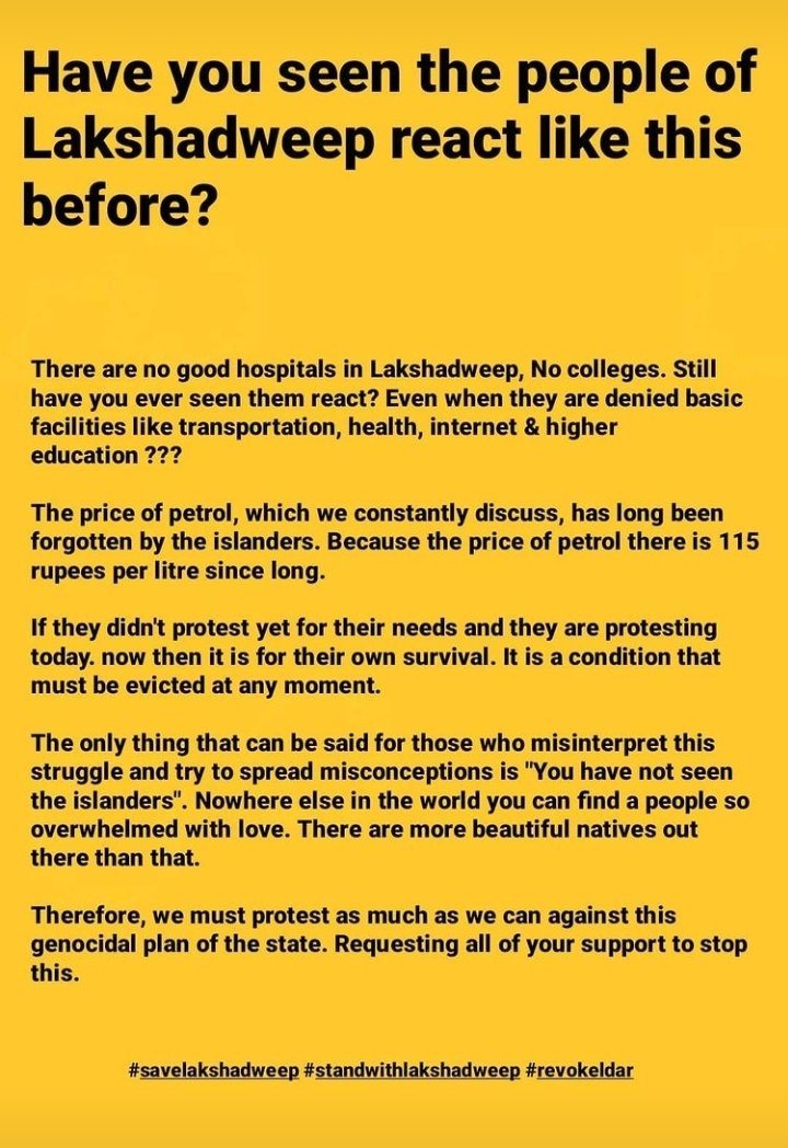 SuhaaaSuko's tweet photo. #SaveLakshadweep #StandWithLakshadweep 
#RevokeLDAR https://t.co/FKSITlbI1f