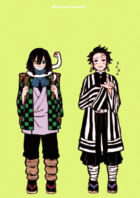 一番目にリプ来たキャラに二番目にリプ来たキャラの服を着せました!ついでに二番目くんにも着てもらいました!参加してくださったみなさまありがとうございます!!! 