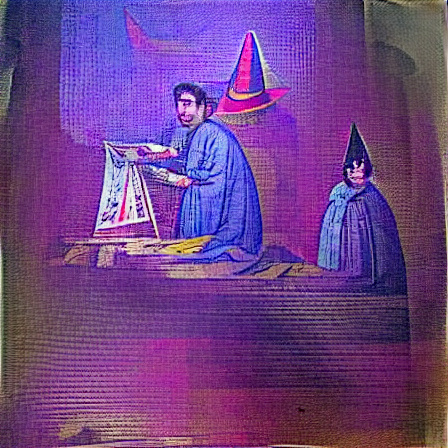 danielrussruss's tweet photo. "Hamilton Morris wearing a wizard hat and a dark robe" + "screenprint" + "rennaissaince painting, 1834"
CLIP + VQGAN
#generativeart #AI #machinelearning #digitalart #hamiltonmorris https://t.co/i7SXIX4mtg