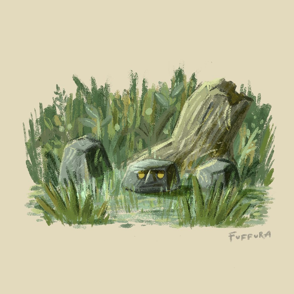 FUFFURA_'s tweet photo. ジャングルの石って生きてそう
というラクガキ🌳

#今月描いた絵を晒そう 
#illustration 
#落書き https://t.co/9oc5EFNVzJ