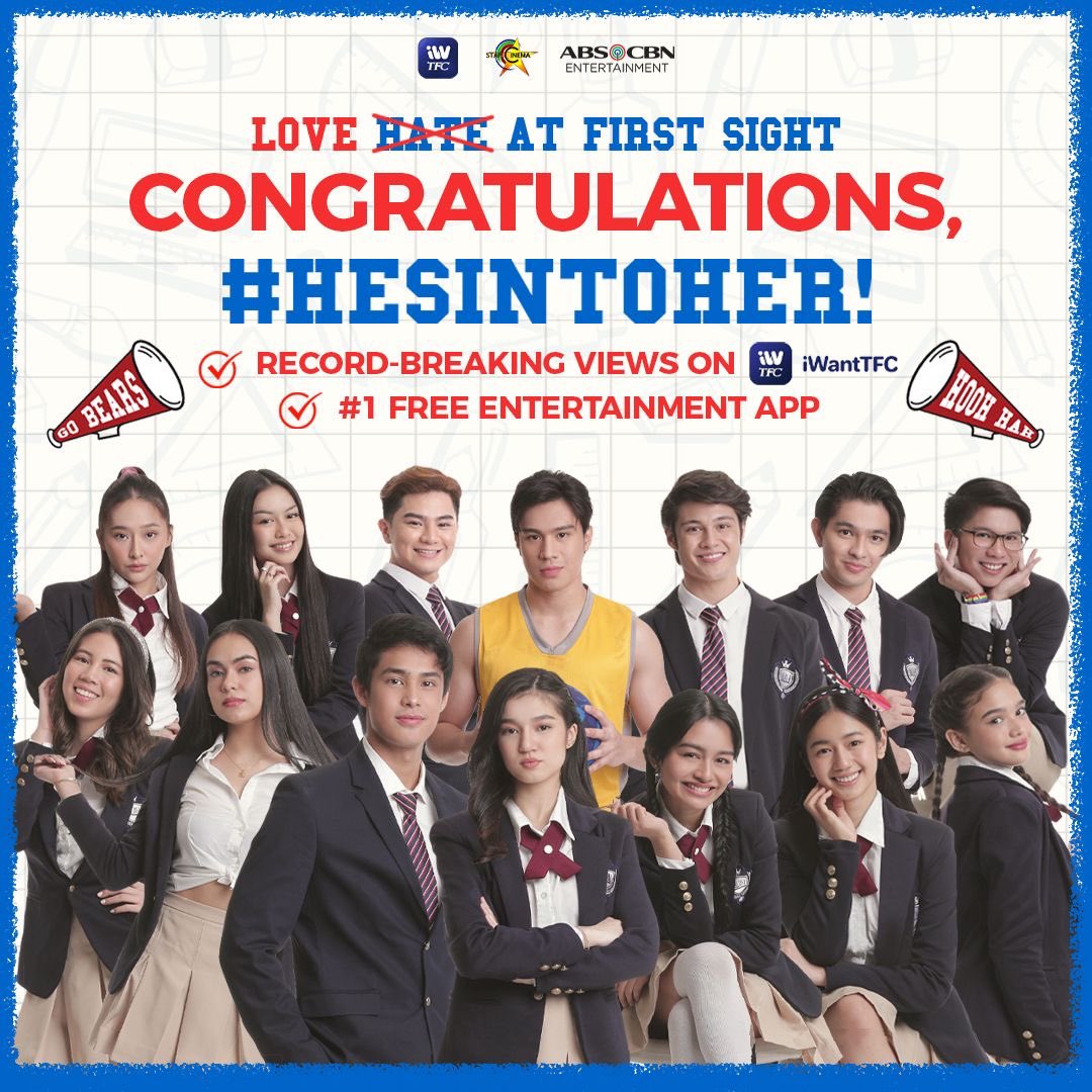 cvovidanes's tweet photo. First episode pa lang, feeling champion na kami! HOO-HAH! 🐻

Thank you being so INTO us since day 1! Congratulations to our #HesIntoHer fam for breaking records on iWant TFC! 🥳

MAMAYA, let's all tune in again sa A2Z Channel, Kapamilya Channel, Kapamilya Online Live, and TFC! https://t.co/wZJShwKiGo