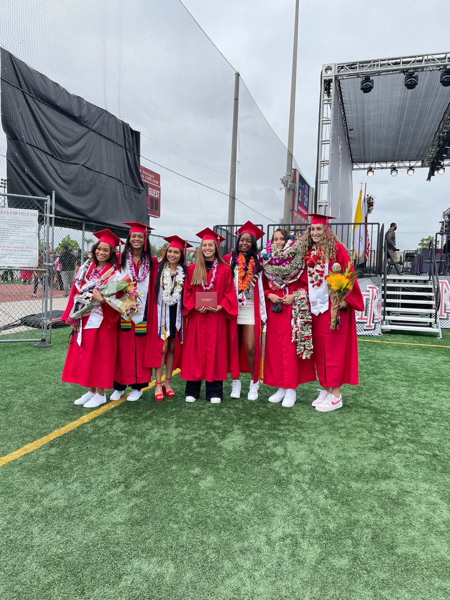 MaterDeiGBB's tweet photo. Congratulations to this amazing group of seniors on graduating from Mater Dei HS. Not only did they graduate today, they won their 1st round playoff game vs Etiwanda 65-56! This group will be missed, but we still have some unfinished business! 3 down, 1 more to go! 💍 https://t.co/po4zAh6G8X