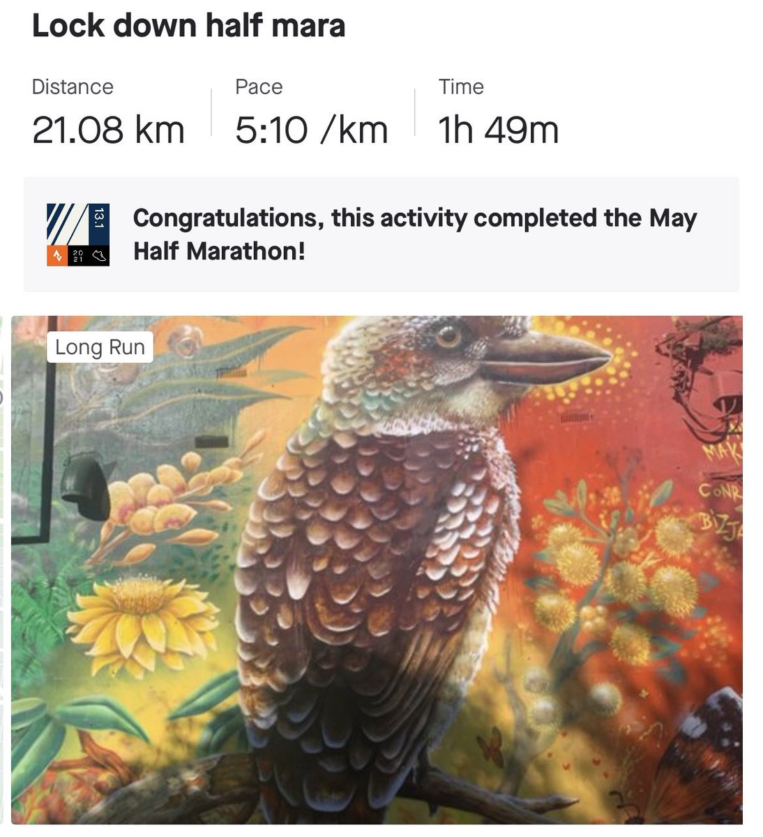 When lock down 4.0 starts again so do the long Sunday runs 🏃🏻‍♀️😂 pretty happy to hit this PB but yet to get past that 21km mark 😅 ah well....next time!