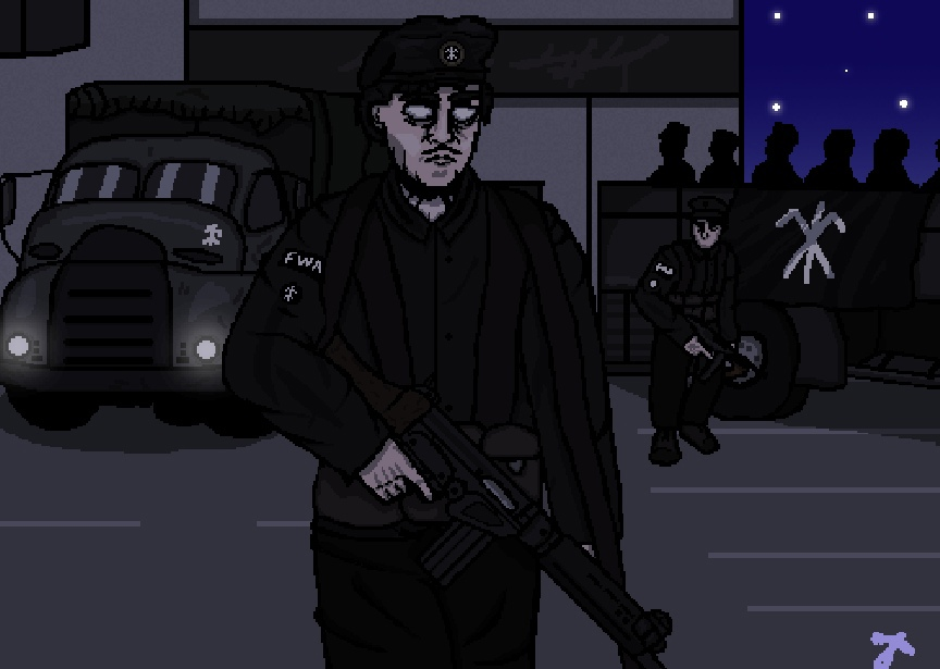 Valkyst1's tweet photo. Free Welsh Army and Julian Cayo-Evans

#tno #the_new_order #pixelart https://t.co/CX21MM129n
