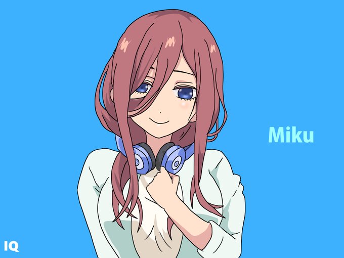 Game charactersさんがTwitterに投稿した中野三玖(五等分の花嫁)のイラスト。