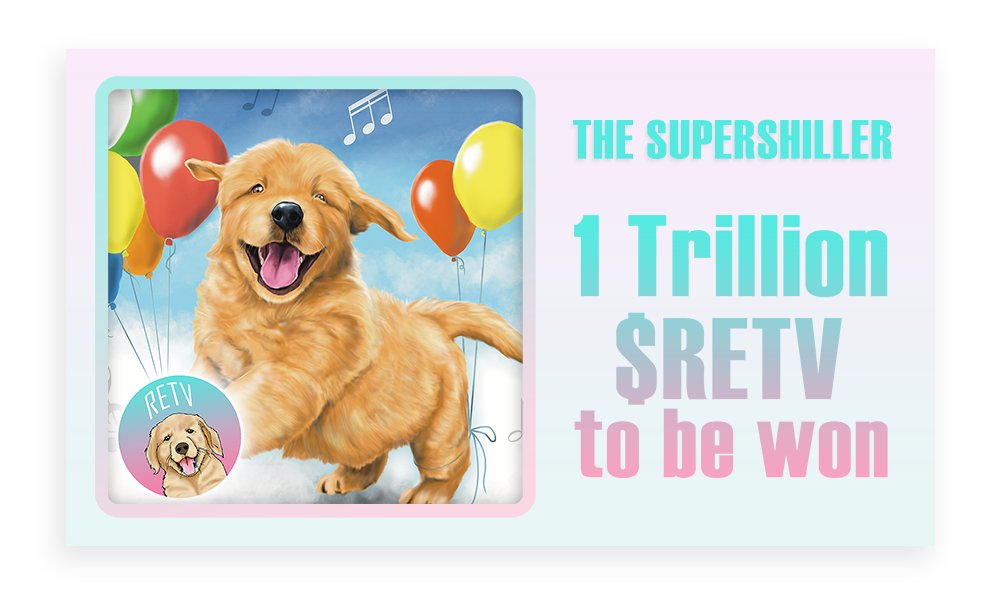 RETV_Pet's tweet photo. JUNE $RETV SuperShiller Airdrop

You can now win 1 Trillion $RETV for being a super shiller on twitter.
Grand Prize : 1T $RETV
5 Consolation Prize : 10M $RETV
$RETV for real pet adoption!

Retweet with "I love RETV" to win Airdrop! 
Check our Telegram for more info! https://t.co/aFgtGVlmru