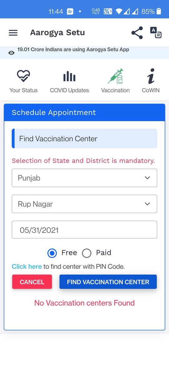 AvgUser_'s tweet photo. @DcRupnagar @CMOPb no vaccine in whole district for 18+. This is the status for whole week. Whereas in HP many villages are having vaccine center. Financially we are a better State still common man is struggling
#Mismanagement https://t.co/lysY8aA8ZV