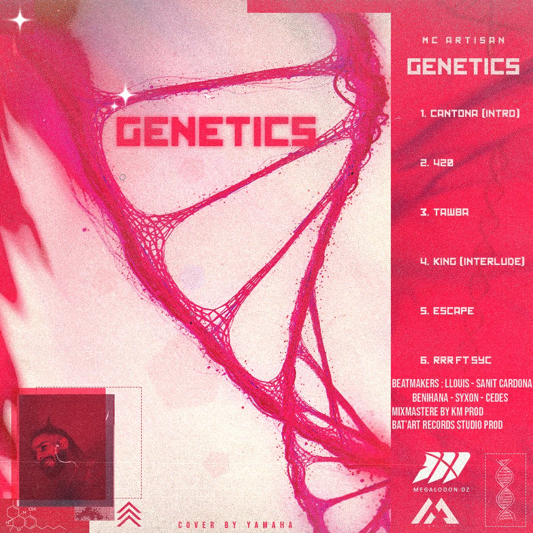 McArtisan1's tweet photo. "Genetics" Official Cover 
@megalodon.dz  Production
@batart_records 
@kmprod.ov
@nomcef 
@syc1__ 
@louis.beats 
@xsaintcardona 
@benihanaboy_ 
@syxonbeats_ 
@cedesparisse 
thank yall guys ❤️🙏❤️🙏 https://t.co/AjDGGe6vpW