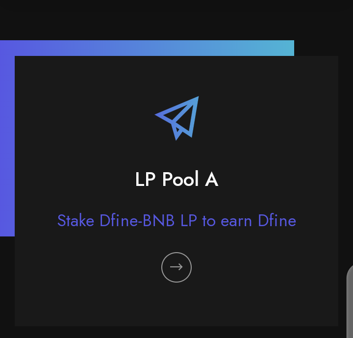 Dfine2021's tweet image. New Announcement 🚀🌠

 We have launched some pools. stake dfine, stake dfine-wbnb pancake LP, and stake dfine-dgovn pancake LP to earn #dfine. More pools will be launched and announced soon✌️

dalecoin.finance/pools.html

dalecoin.finance/farm.html

#Bsc #DeFi @PancakeSwap #crytonews
