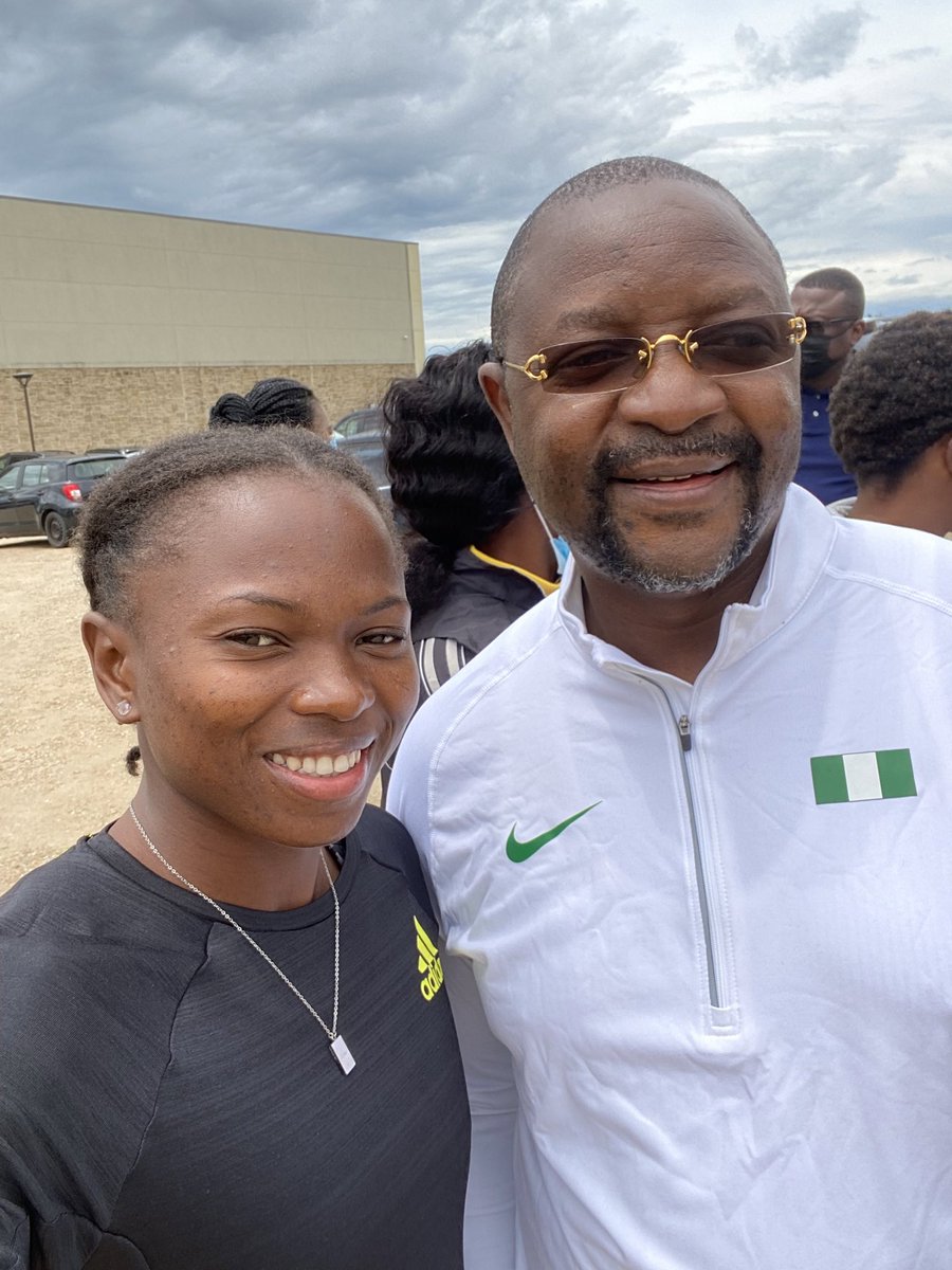 SundayDareSD's tweet photo. Ese Brume all the way! Ese just shattered the National and African records in long jump at the SanDiego meet. Her jump buries Chioma Ajunwa’s record. Congratulations Ese!
Pix: in Dallas last week. Nigerian camp. She was calm and confident https://t.co/XfjGaabk0D