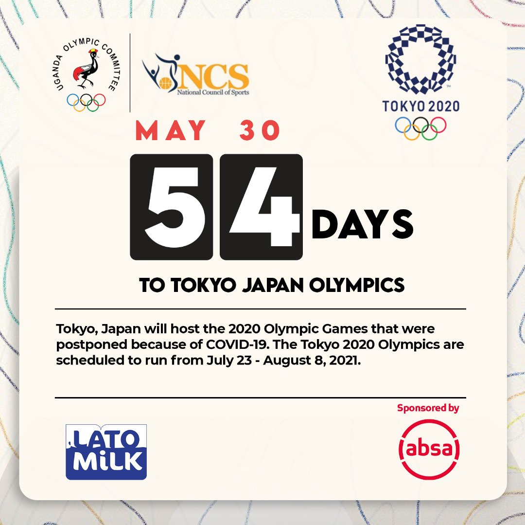 Noc Uganda Tokyo Olympics Are Scheduled To Run From July 23 August 8 21 Today Marks 54 Days To The Games Tokyo Olympicscountdown Teamugandaforolympics T Co Gi0pi6xv16