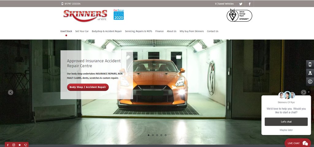 Why not visit our website and take a look at our used car stock and the services we offer. 

Read more information about our insurance approved body shop and servicing department.

Visit skinnersnet.com