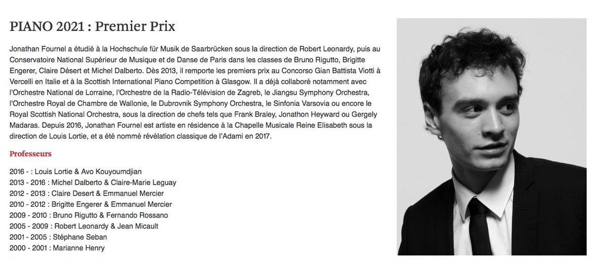 Bravo à Jonathan Fournel, le 1er prix du si prestigieux Concours Reine Elisabeth !!
concoursreineelisabeth.be/fr/home/