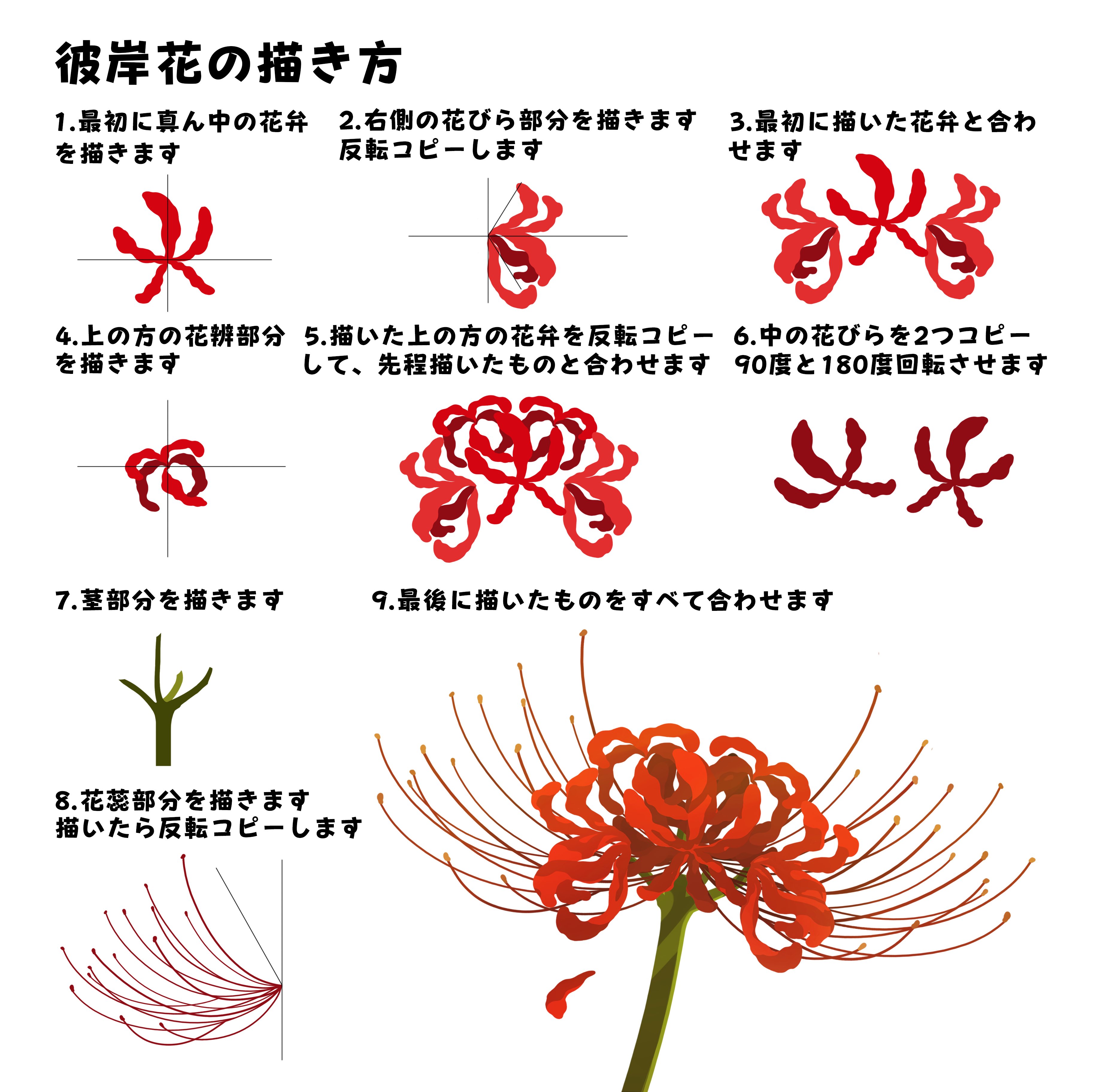 紅豆井 彼岸花 藤の花 桜の描き方 花 Flowers 絵描きさんと繋がりたい 初夏の創作クラスタフォロー祭り T Co Ynoi9rwm9l Twitter