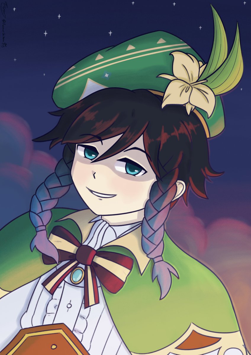 TanukiTrippy's tweet photo. Smug bastard🍎
#GenshinImapct #venti #anime #Fanarts https://t.co/ttOFYxwve1