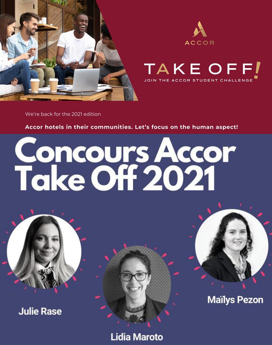 IRESTParis1's tweet image. Les 2 équipes d&apos;étudiantes @IRESTParis1 (Master GATH) ont participé à @Accor #TakeoffChallenge 2021, elles se sont classées 28èmes &amp;amp; 39èmes sur 165.
Pour les avoir soutenues, merci à @SorbonneParis1 @StephensonForm @AIDA_IREST @asso_irestrea
Plus d&apos;infos : facebook.com/IREST.Paris1