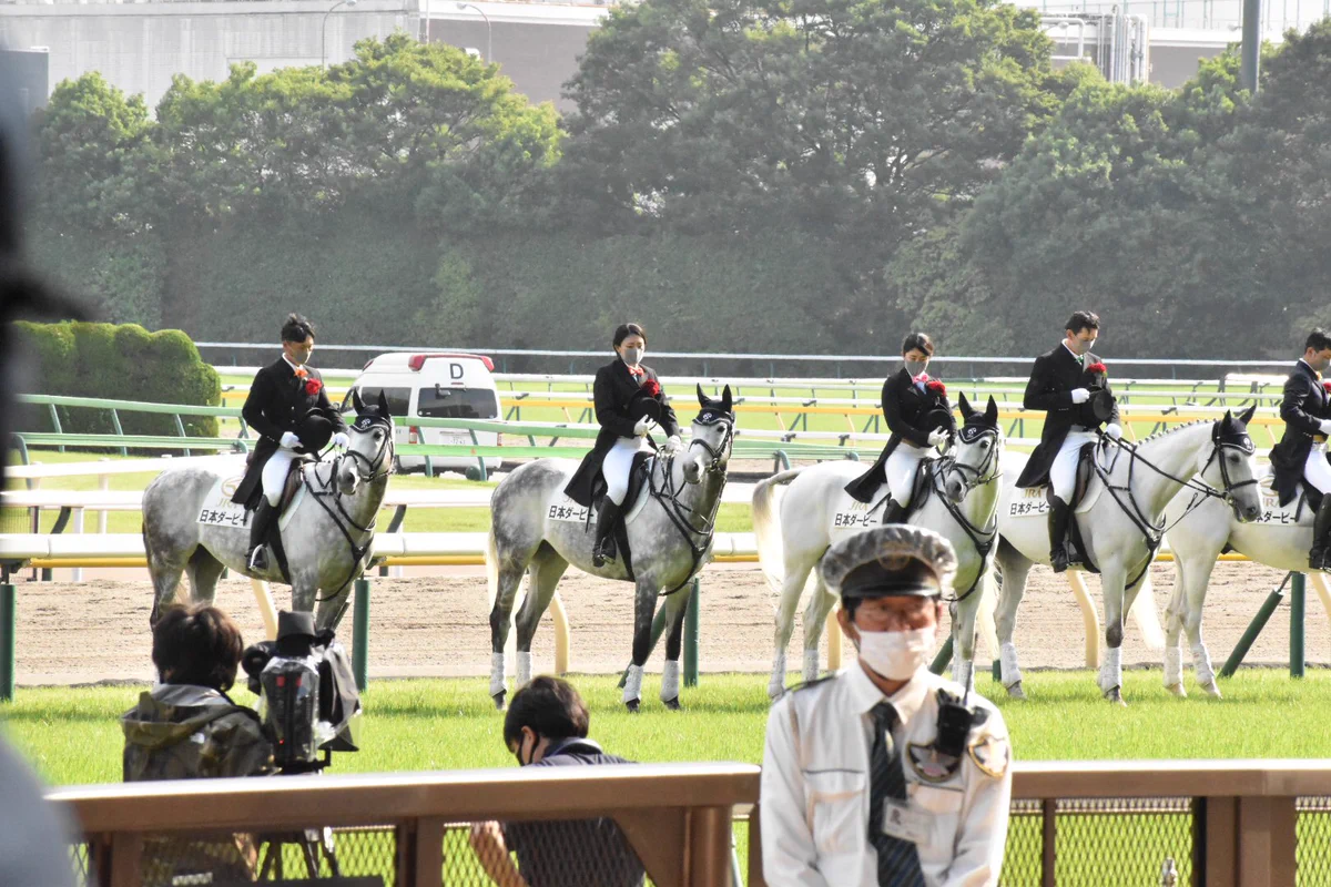 広瀬香美の国歌斉唱に？ビビってしまった誘導馬たちwww