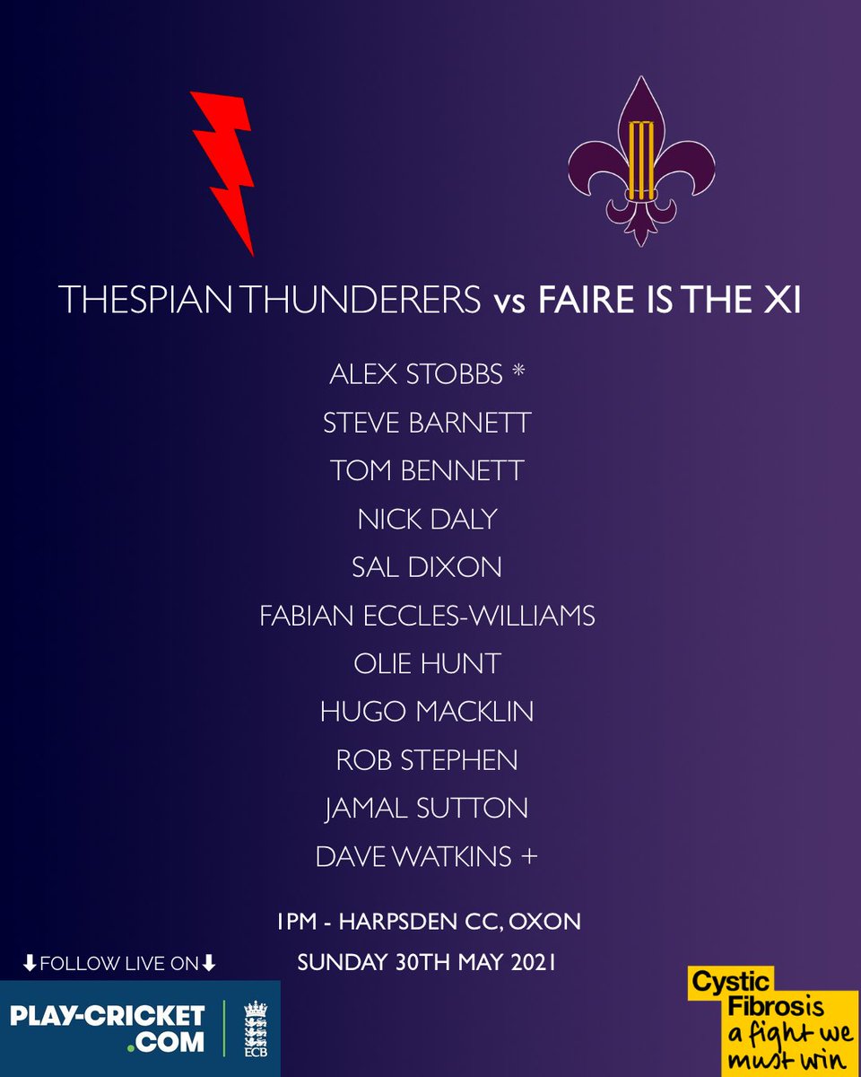 MATCHDAY: The last time we played <a href="/ThunderersCC/">Thespian Thunderers</a>  at Harpsden, an 8-man Faire lineup couldn’t get us over the line - but will a full side change things in 2021? Catch all the action LIVE on Faire’s YouTube Channel at 1pm. #cricket #singing #choral #music #choir
