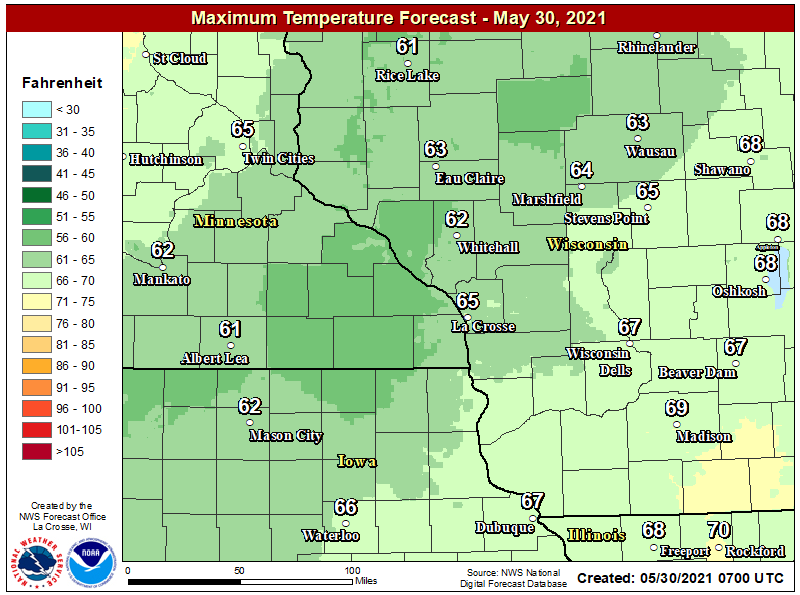 Good Very Early Morning SE Minnesota!

Hopefully your long weekend started in a good note! Cool and rainy day across the region with highs struggling to reach the mid 60s.

Could be Windy at times this afternoon and don't expect much sunlight.

#MNwx #RochMN #Minnesota #Rochester https://t.co/rzwi4ljC17