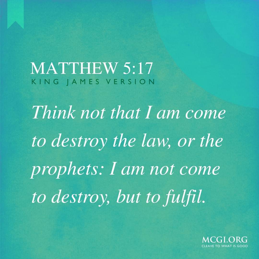 zymcee's tweet photo. Think not that I am come to destroy the law, or the prophets: I am not come to destroy, but to fulfil.
(Matthew 5:17, KJV)
#TOPBiblicalAnswer https://t.co/WrtMaRYlrm