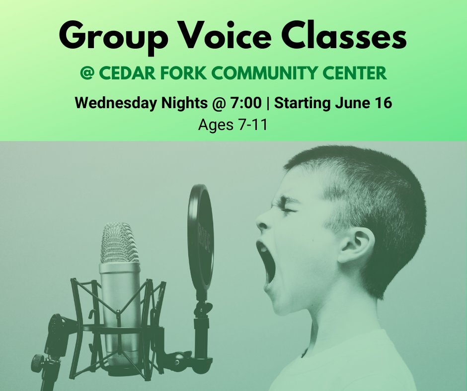 RichMusicSchool's tweet photo. Voice Class starting at Town of Morrisville, NC in a few weeks!  Students will learn the basics of singing through fun exercises and warm-ups, and learn to sing a few of their favorite songs as a group!  

Sign-up at https://t.co/5LHKGHfToV https://t.co/jIBRONS3df